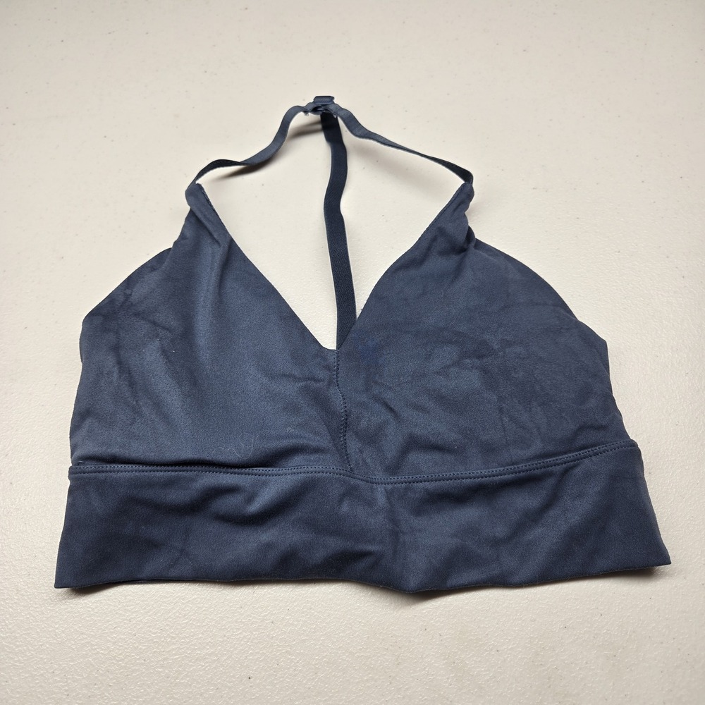Alphalete Women Sports Bra Small Blue Wireless Racerback Strap Adjustable